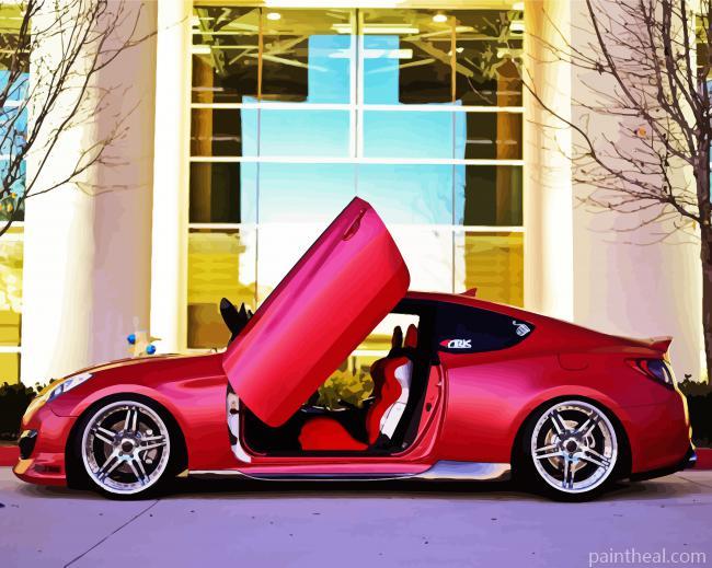 Red Matte Genesis Car Painting By Numbers Kits
