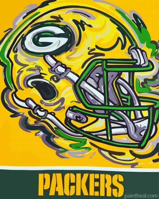 Packers Helmet Illustration Painting By Numbers Kits