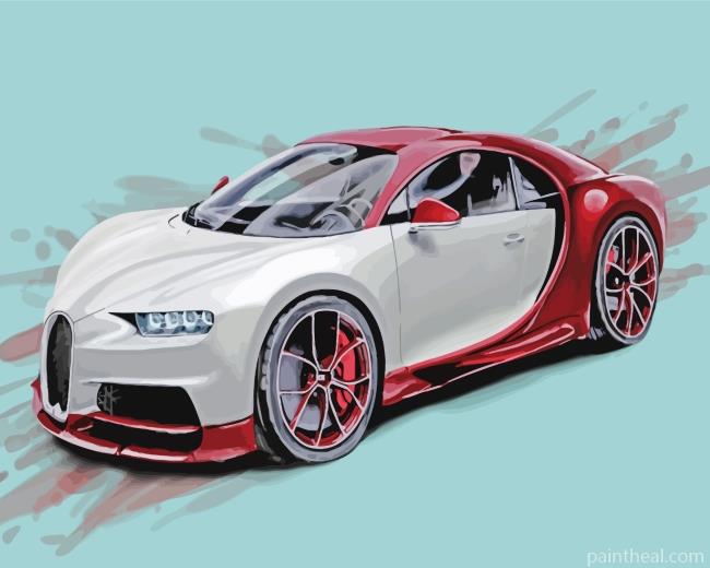 Bugatti Car Art Painting By Numbers Kits