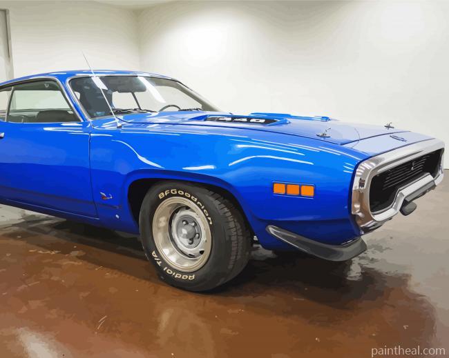 Blue 1971 Road Runner Car Painting By Numbers Kits