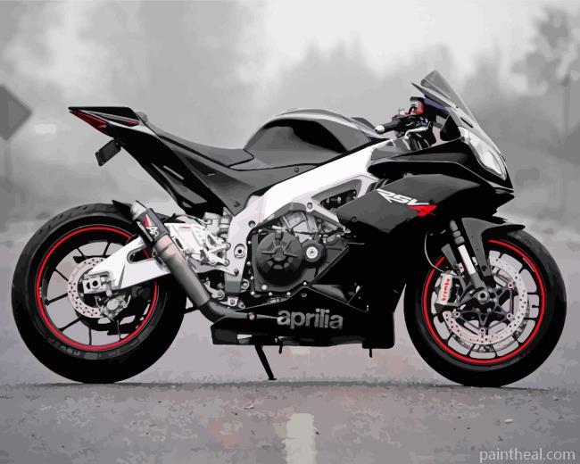 Black Aprilia Motorcycle Painting By Numbers Kits