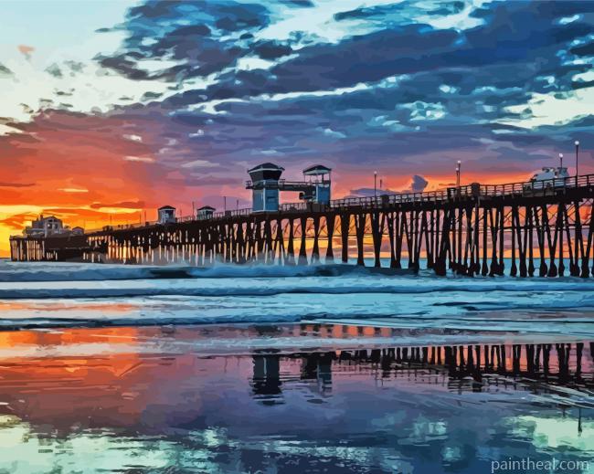 Oceanside Municipal Fishing Pier Painting By Numbers Kits