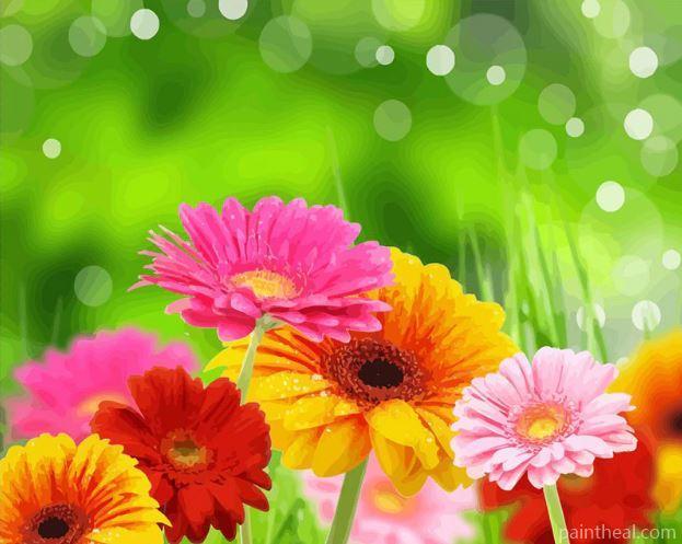 Colorful Gerberas Painting By Numbers Kits