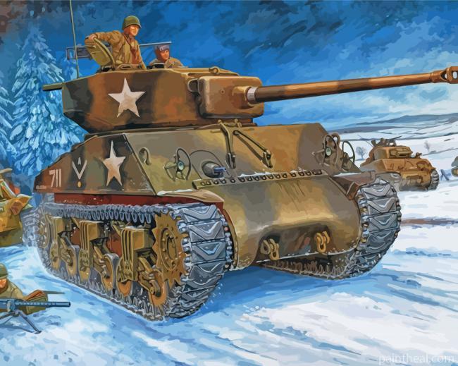 Aesthetic Sherman Tank Painting By Numbers Kits