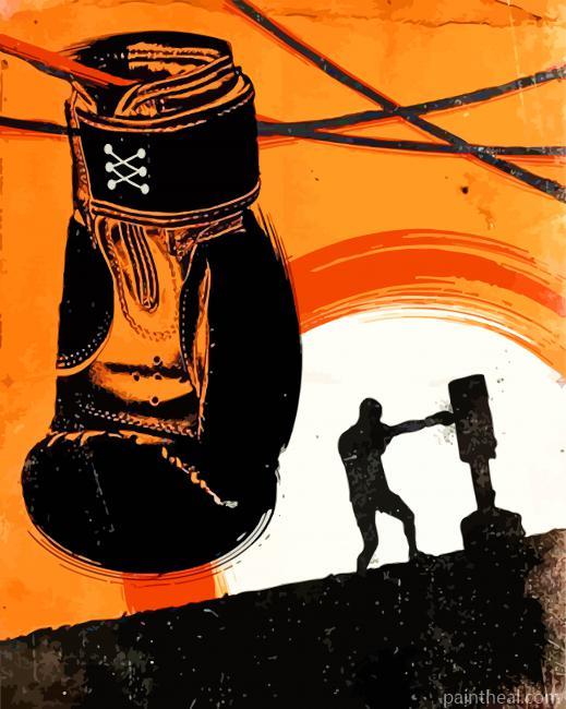 Kickboxing Silhouette Painting By Numbers Kits