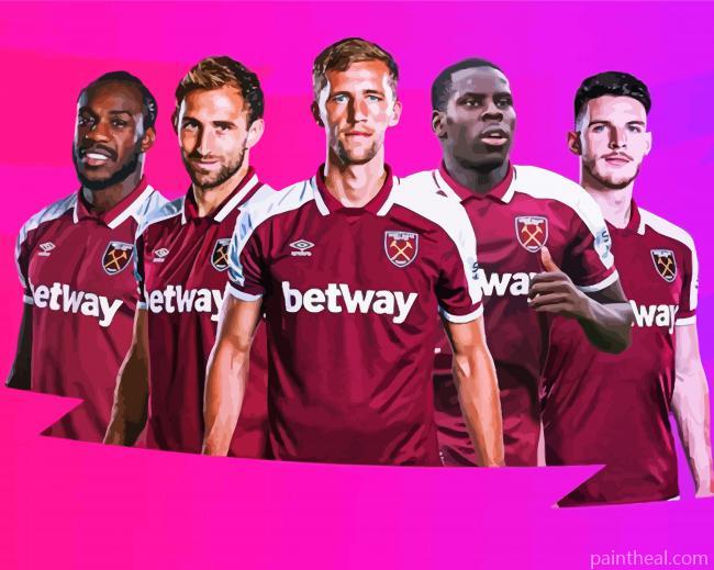 West Ham United Footballers Painting By Numbers Kits