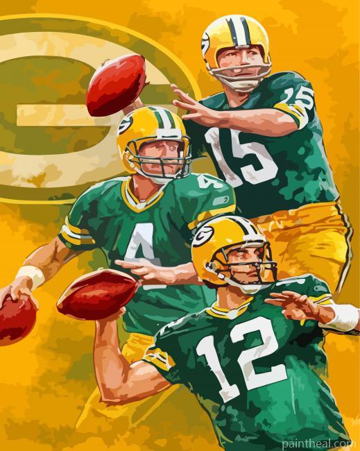Green Bay Packers Illustration Painting By Numbers Kits