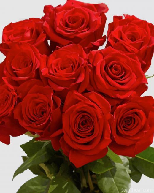 Red Roses Flowers Painting By Numbers Kits