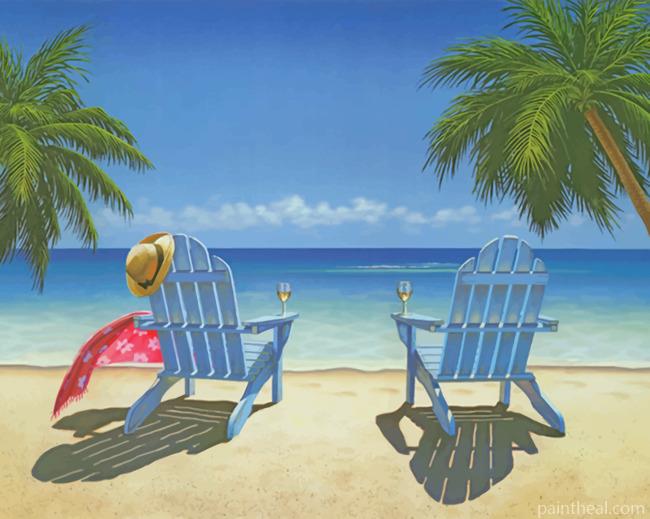 Coastal Beach Chairs Painting By Numbers Kits