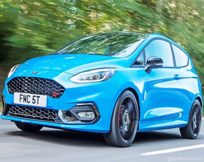 Ford Fiesta Blue Car Painting By Numbers Kits