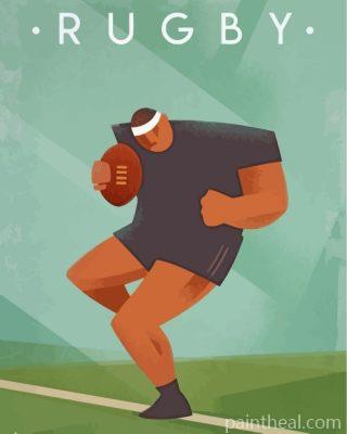 Illustration Rugby Player Painting By Numbers Kits