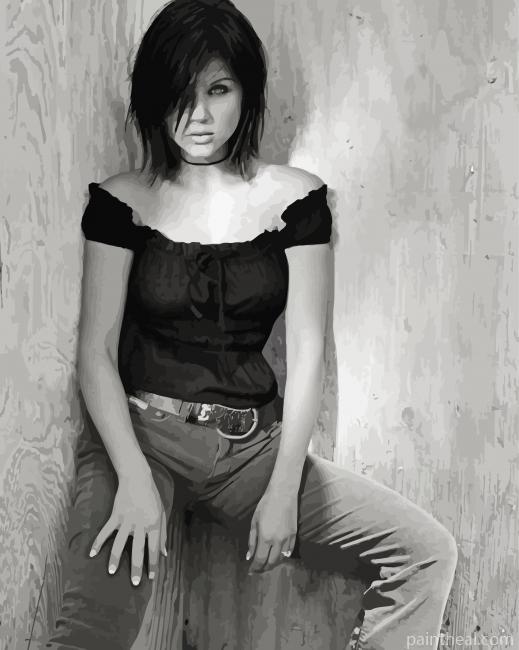 Black And White Tiffani Thiessen Painting By Numbers Kits