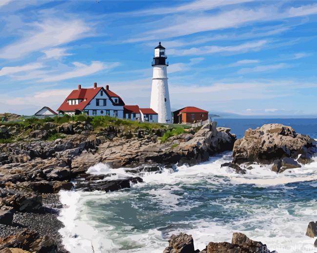 Portland Headlight Painting By Numbers Kits