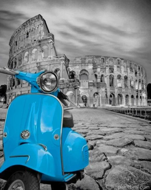Black And White Blue Motorcycle NEW Painting By Numbers Kits