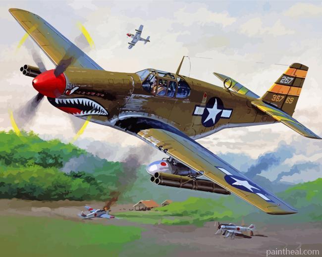 P52 Mustang Aircraft Painting By Numbers Kits