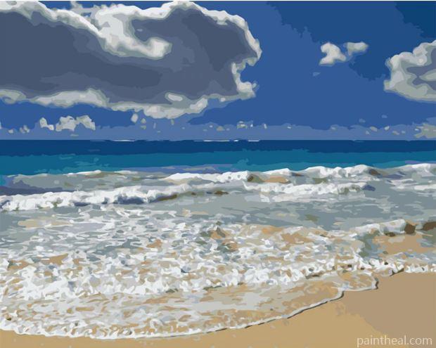 Beach Waves Seascape Painting By Numbers Kits
