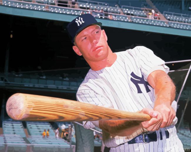Mickey Mantle Baseballer Painting By Numbers Kits