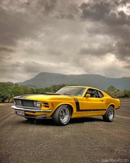 Yellow Ford Mustang Painting By Numbers Kits
