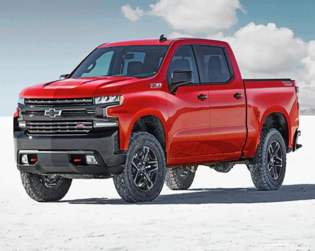 Red Chevy Silverado Painting By Numbers Kits