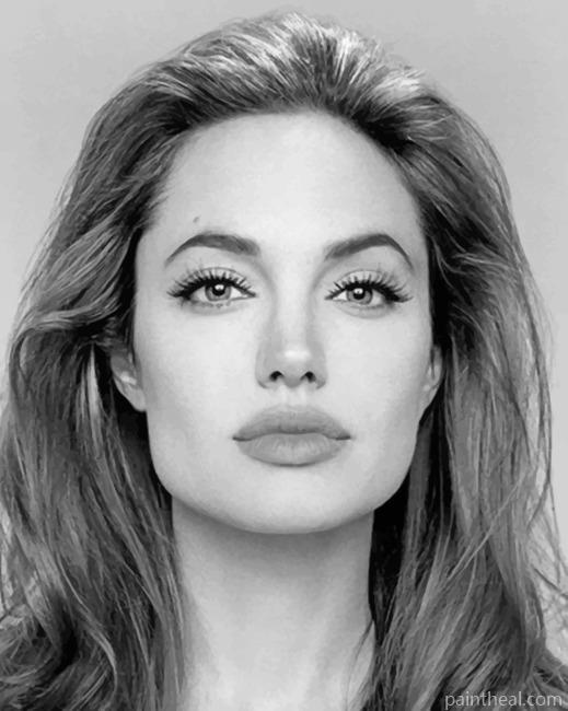 Angelina Jolie Black and White Painting By Numbers Kits