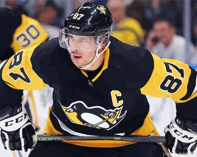 Sidney Crosby Hockey Player Painting By Numbers Kits