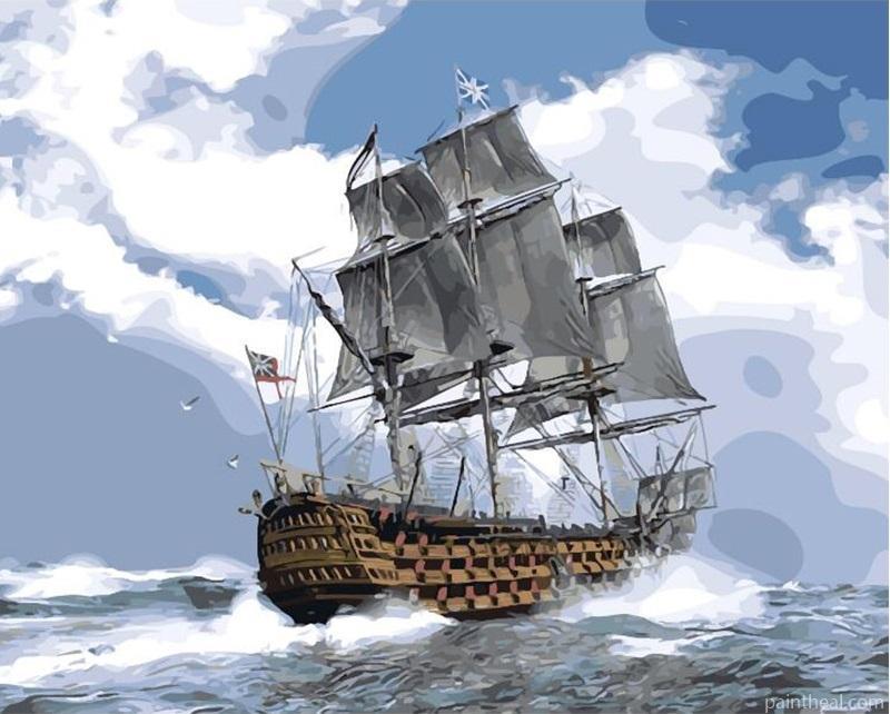 HMS Victory Ship Seascape Painting By Numbers Kits