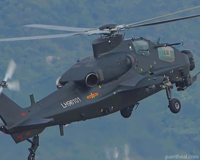 Caic Wz 10 Attack Helicopter Military Painting By Numbers Kits