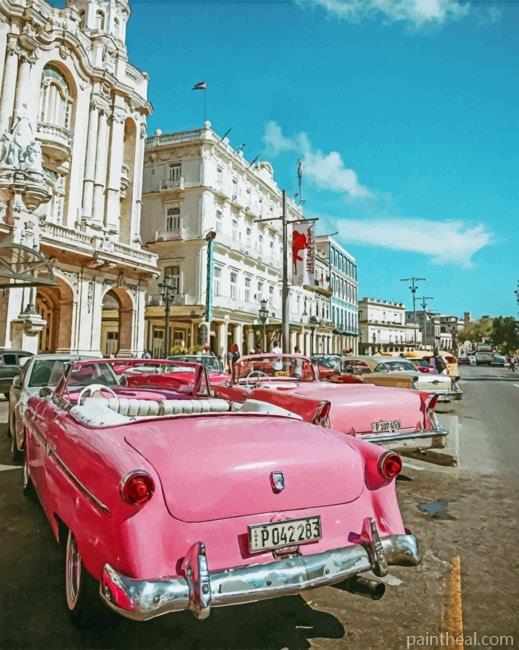 Aesthetic Pink Car Painting By Numbers Kits