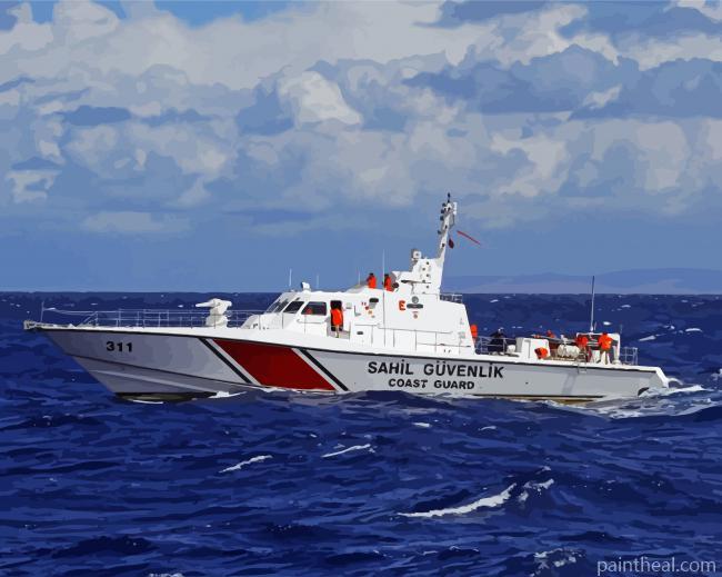 Aesthetic Coast Guard Ship Painting By Numbers Kits