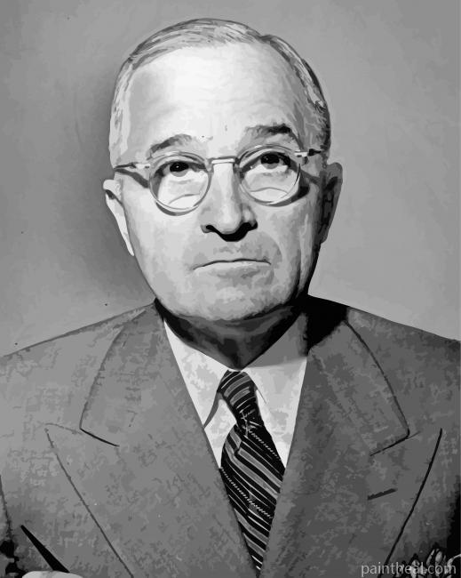 Black And White Harry S Truman Painting By Numbers Kits