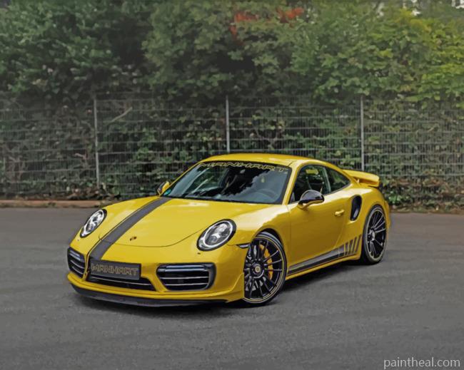 Yellow Porsche 911 Turbo Painting By Numbers Kits