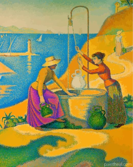 Woman At The Well By Paul Signac Painting By Numbers Kits