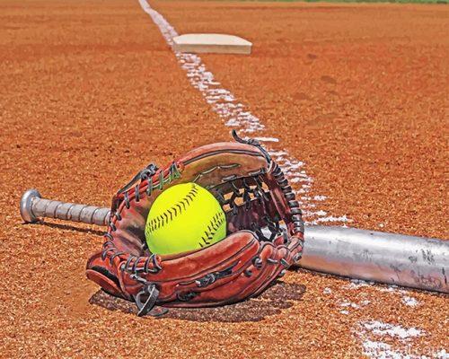 Softball Equipment Painting By Numbers Kits