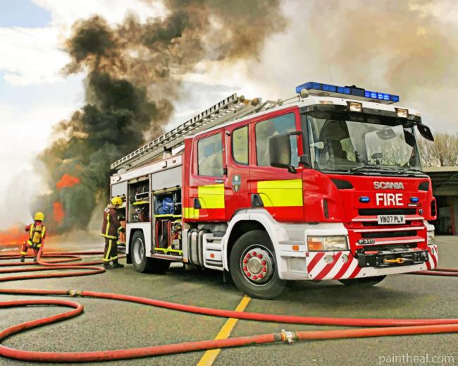 Fire Truck Painting By Numbers Kits
