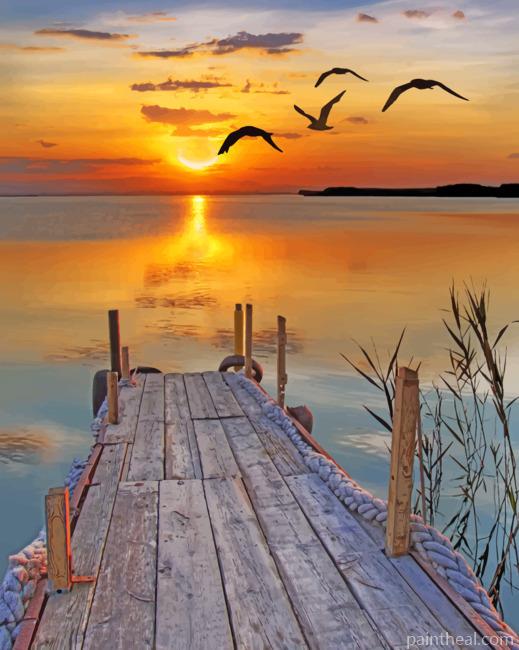 Wooden Bridge Beach Painting By Numbers Kits