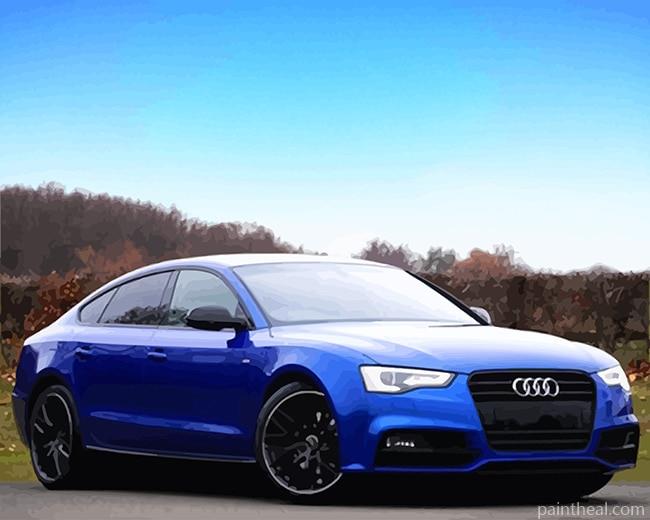 Blue Audi Car Painting By Numbers Kits