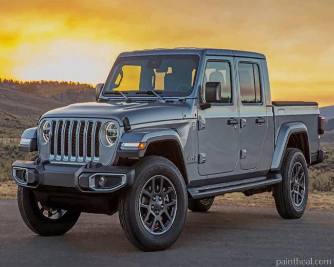 Grey Jeep Gladiator Painting By Numbers Kits
