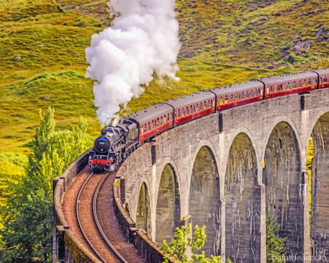 Glenfinnan Viaduct Train Painting By Numbers Kits