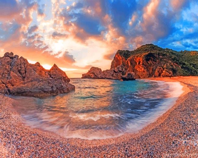 Seashore Near Rocks Painting By Numbers Kits