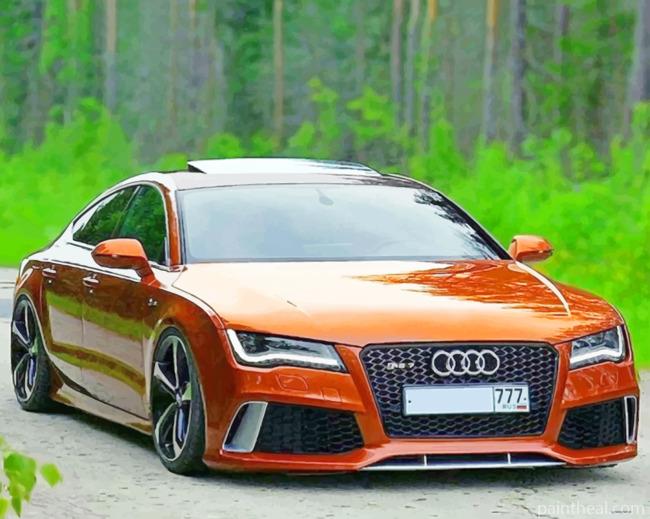 Brown Audi Sport Car Painting By Numbers Kits