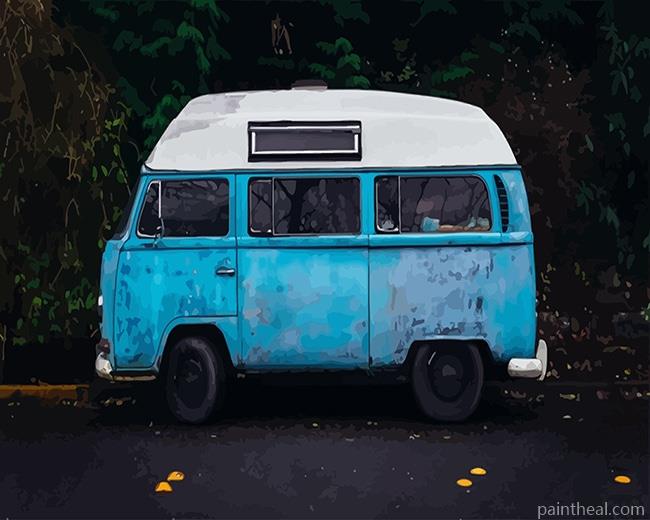 Blue Mini Bus Painting By Numbers Kits
