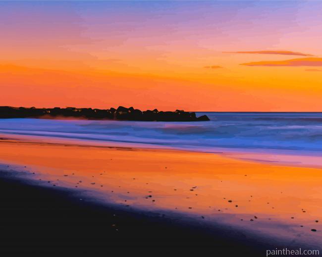 New Jersey Beach Sunset Painting By Numbers Kits