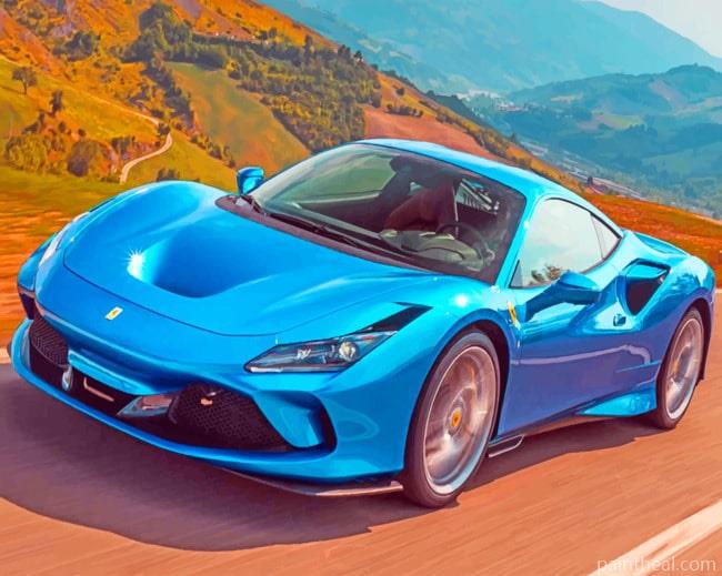 Blue Ferrari Painting By Numbers Kits
