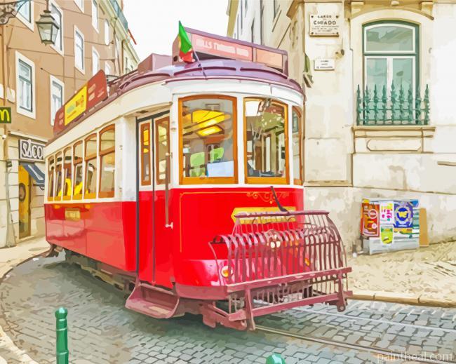 Red Tramway Painting By Numbers Kits