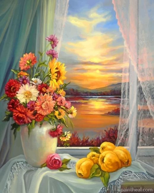 Aesthetic White Vase Of Flowers Painting By Numbers Kits