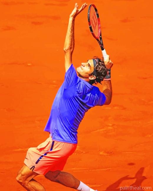 Roger Federer Tennis Player Painting By Numbers Kits