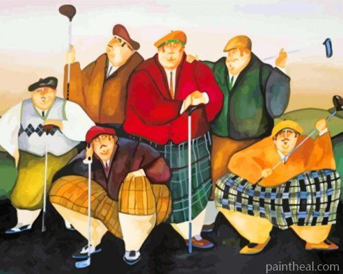 Fat Golfers Painting By Numbers Kits