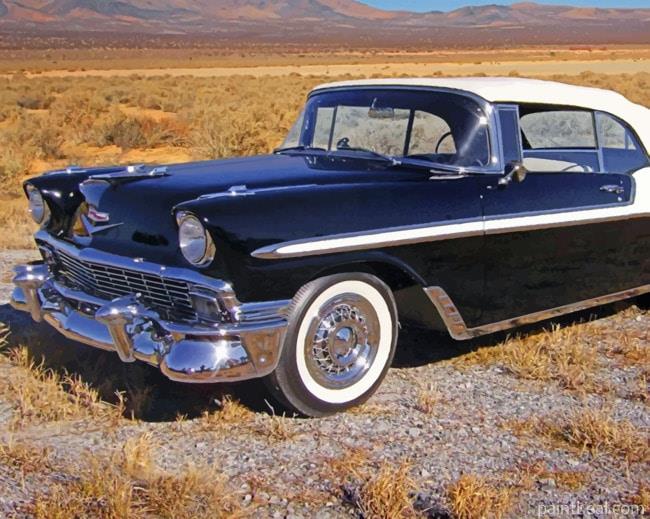 Black And White Chevrolet Bel Air Painting By Numbers Kits