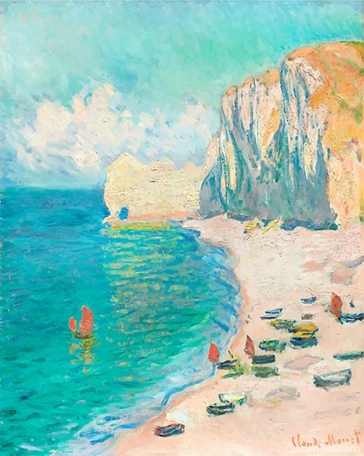 Claude Monet The Beach and the Falaise d Amont Painting By Numbers Kits