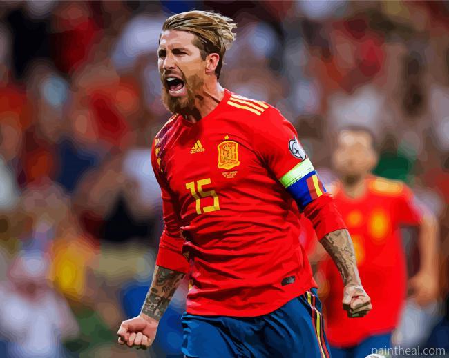 Sergio Ramos Spanish National Team Player Painting By Numbers Kits